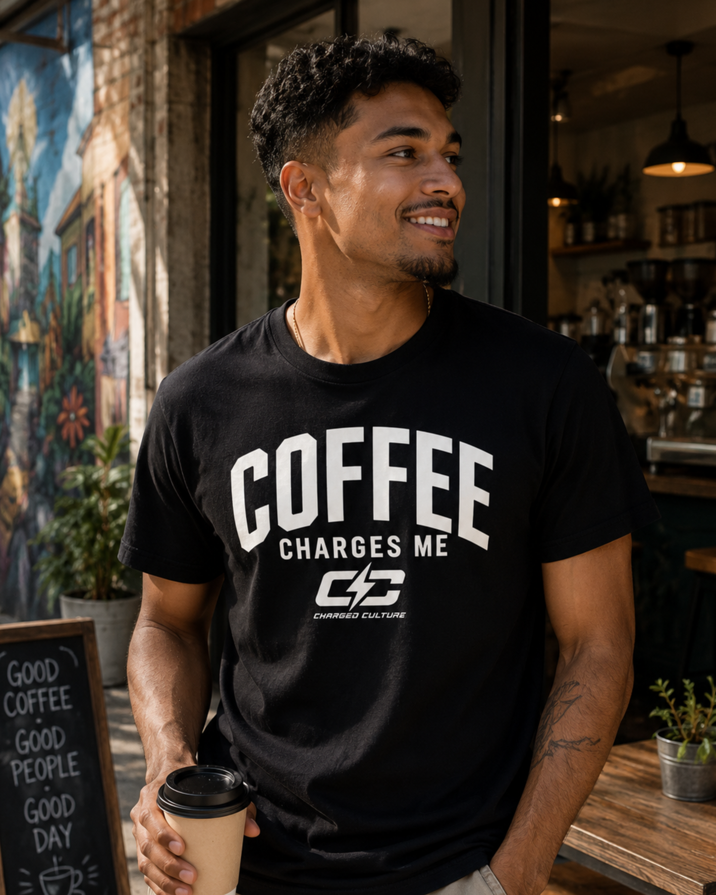 Coffee Charges Me Premium T-Shirt