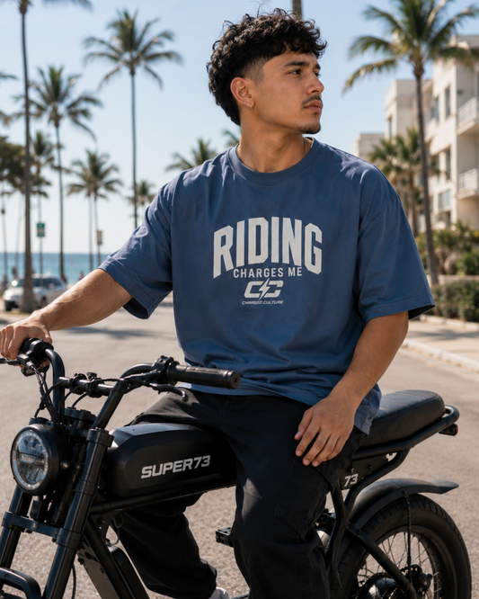 Riding Charges Me Oversized Faded T-Shirt