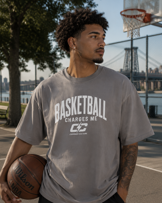 Basketball Charges Me Oversized Faded T-Shirt