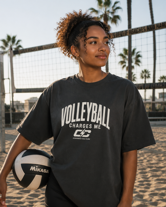 Volleyball Charges Me Oversized Faded T-Shirt